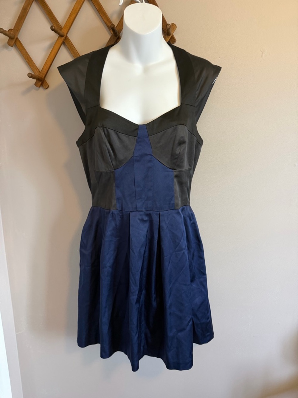 French Connection Navy Black Colorblock Mini Dress 8
